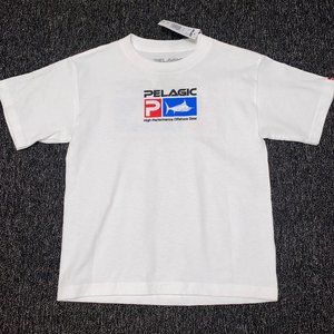 NWT Pelagic High Performance Offshore Gear Flag Tee T-Shirt White 4T ~ 4 Toddler